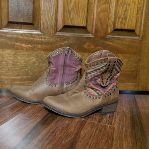 Southwestern inspired ankle boots
